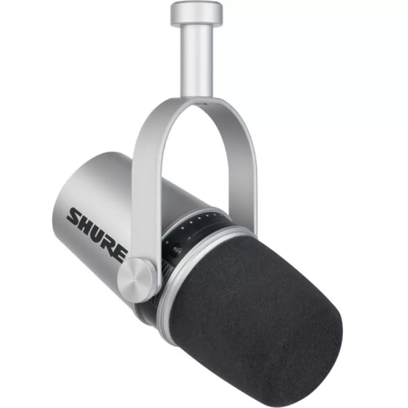 Shure MV7 نقره‌ای