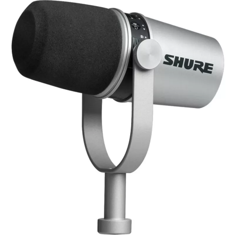 Shure MV7 نقره‌ای